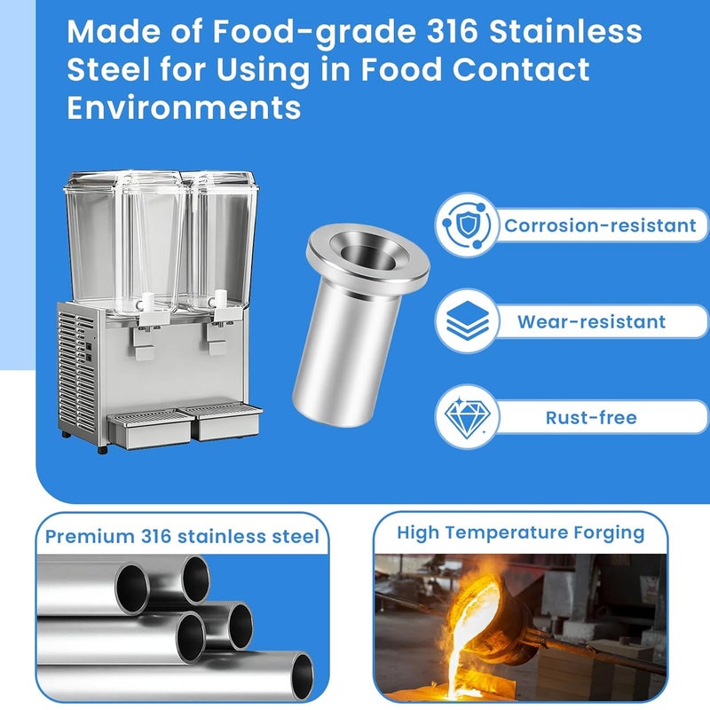 Ulreon 6 Pack 3220 Bearing Sleeve Replacement for Grindmaster Crathco D & E Series Beverage Dispenser Juicer Bubbler Type D15 D25 D25-4 D35 D35-4 E27 E29 E47 E49 Food-Grade 304 Stainless Steel Sleeve Bushing - Image 3